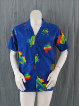 Vintage Hawaiian Shirt - 1980s Ocean Pacific Rainbow Flowers - Men&#39;s Large - $65.00
