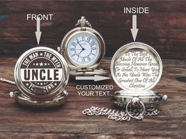 Engraved Brass Pocket Watch - Personalized Gift For Uncle - Christmas Gift - $22.97+