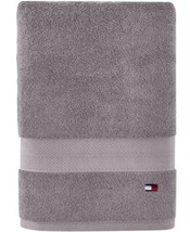 Tommy Hilfiger Steel Grey Modern American Solid Cotton Bath Towel, US 30x 54