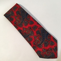Van Heusen Editions Neck Tie Red Blue Paisley Scroll Polyester Mens Neck... - $28.00