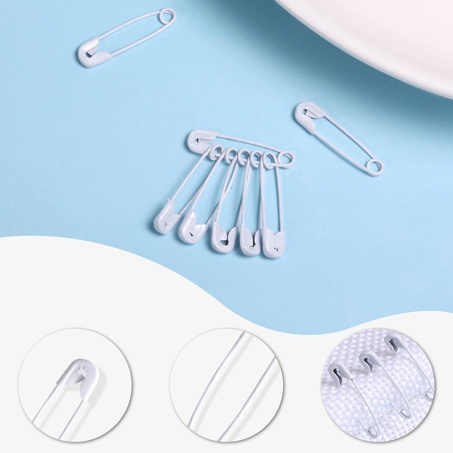 120pcs Safety Pins, 19mm Mini Safety Pins for Clothes Metal Safety Pin for Cloth