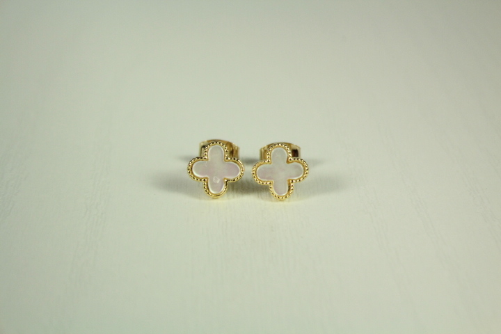 Primary image for Mini Mother of Pearl Gold Plated Motif Earrings