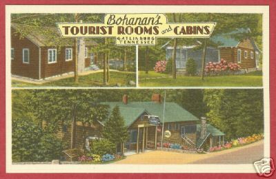 Primary image for Gatlinburg Tn Bohanans Cabins Smokey Linen Postcard BJs