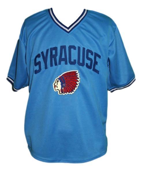 Custom name   syracuse chiefs retro baseball jersey blue   1