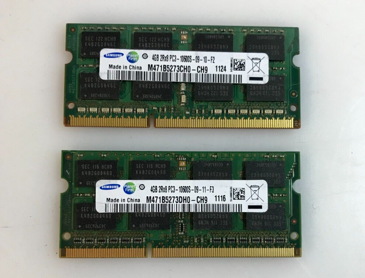 Lot of 2 Samsung 2GB 2Rx8 PC3-10600S-09-10-F2 M471B5673FH0-CH9 RAM ...