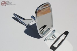 Chevy Rectangle Left Hand Driver Side Door Mounted Rear View Ribbed Base Mirror - $47.34