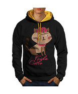 Frida Kahlo Cat Sweatshirt Hoody Funny Men Contrast Hoodie - $23.99