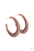 Paparazzi Bada Bloom Copper Hoop Earrings - New - $4.50