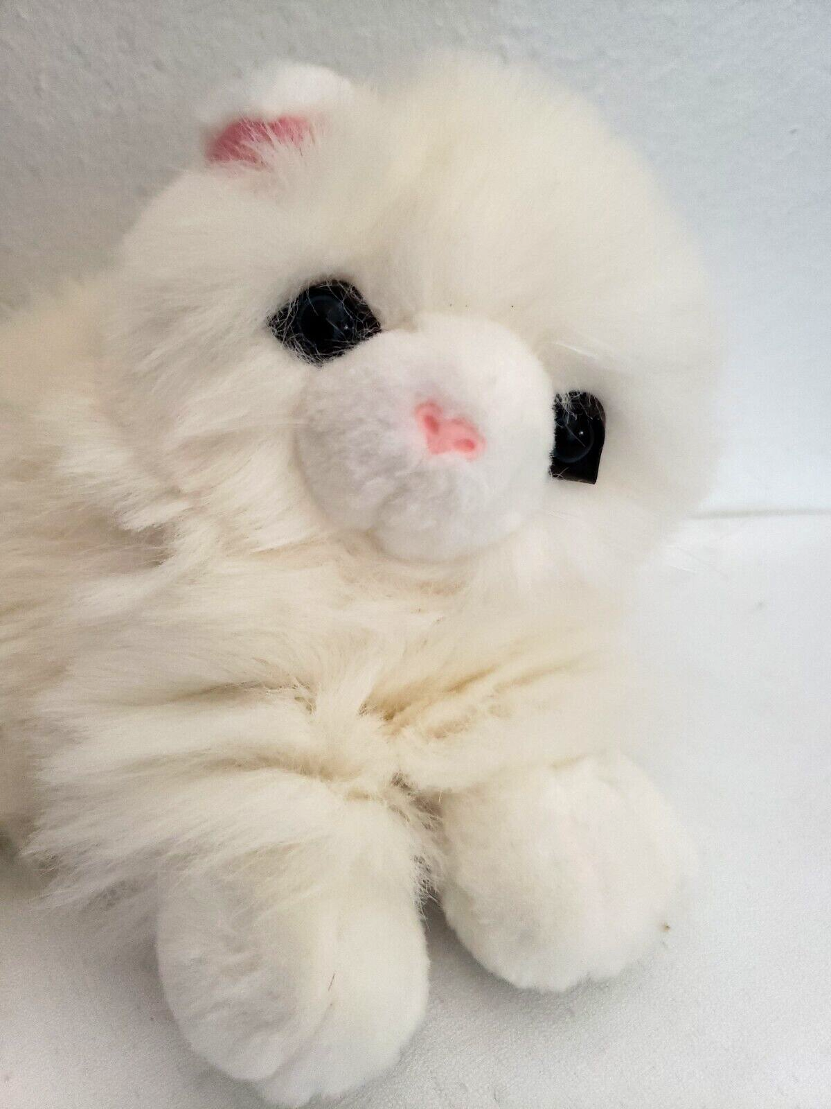 Chosun White Cat Plush Stuffed Animal Long White Hair Blue Eyes Laying