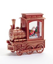 Christmas LED Train Water Lantern Red 6.63" High with Santa and Swirling Glitter image 1
