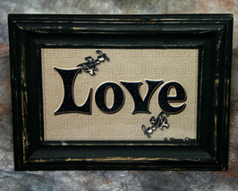 Love Sign in Distressed Shabby Black Frame 4x6 - $7.95