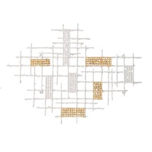 Contemporary White and Gold Geo Grid Wall Art - $116.15