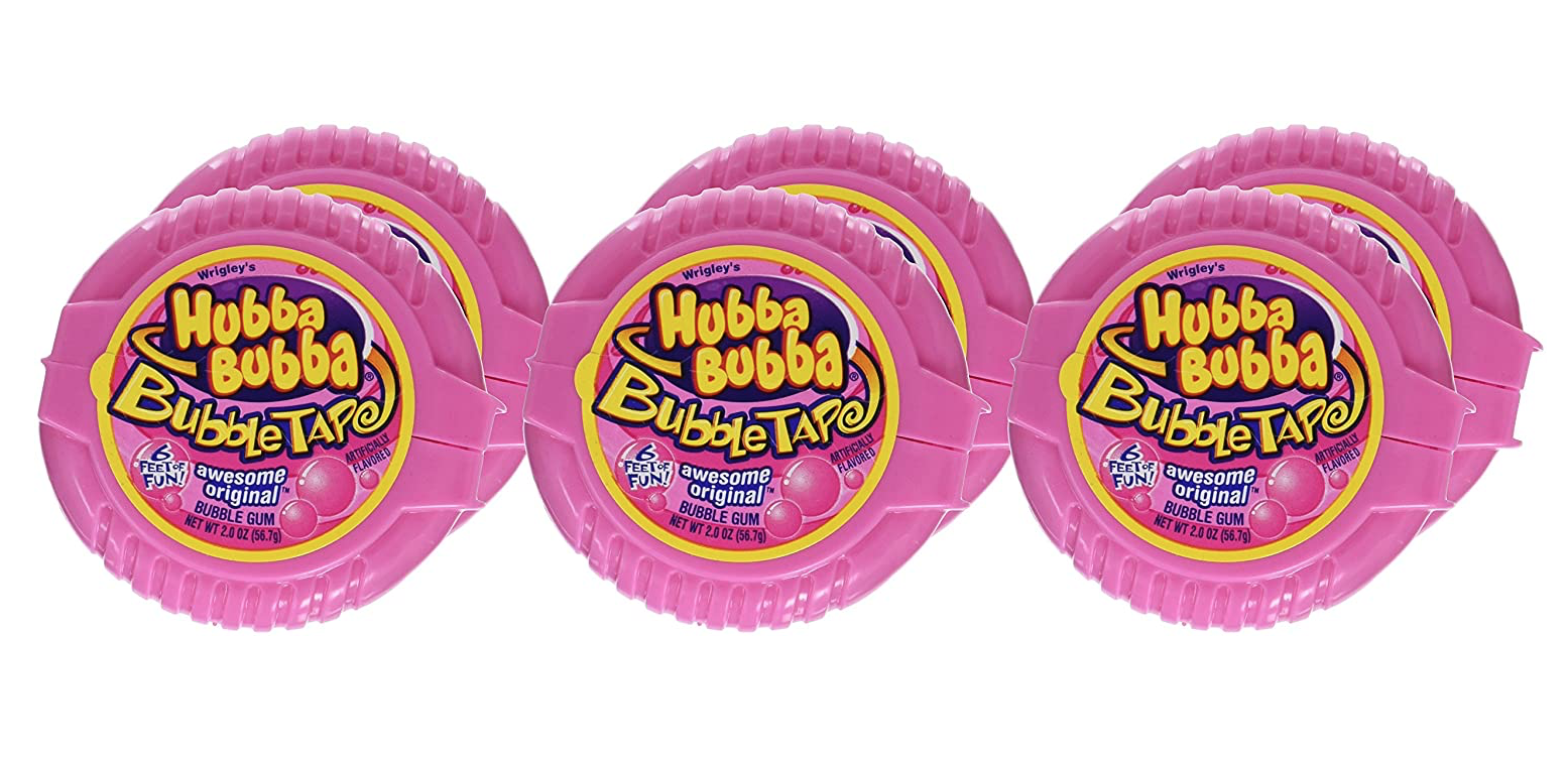 Hubba Bubba Awesome Original Bubble Gum Tape, 2 Ounce - Pack of 12