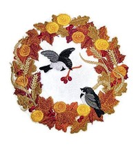 Custom and Unique Autumn[ Autumn Chickadees Circle ]Embroidered Iron on/Sew Patc - $19.30