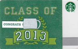 Starbucks 2013 Congrats Class Of 2013 Collectible Gift Card New No Value - $2.99