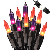 Orange &amp; Purple Halloween Lights, 100 Count Halloween Lights Connectable... - $19.99