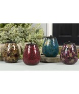 Mosaic Glass Candle Holder Lid with Snuffer 7&quot; High  with Metal Insert 4... - $26.99