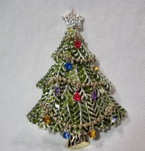 Avon Christmas Tree 2008 5th Annual Crystal Brooch Pin K1393 - $14.85