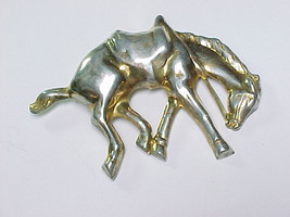 HORSE Vintage STERLING BROOCH Pin - Raised Dimensional Design - 3.25 inches - $70.00