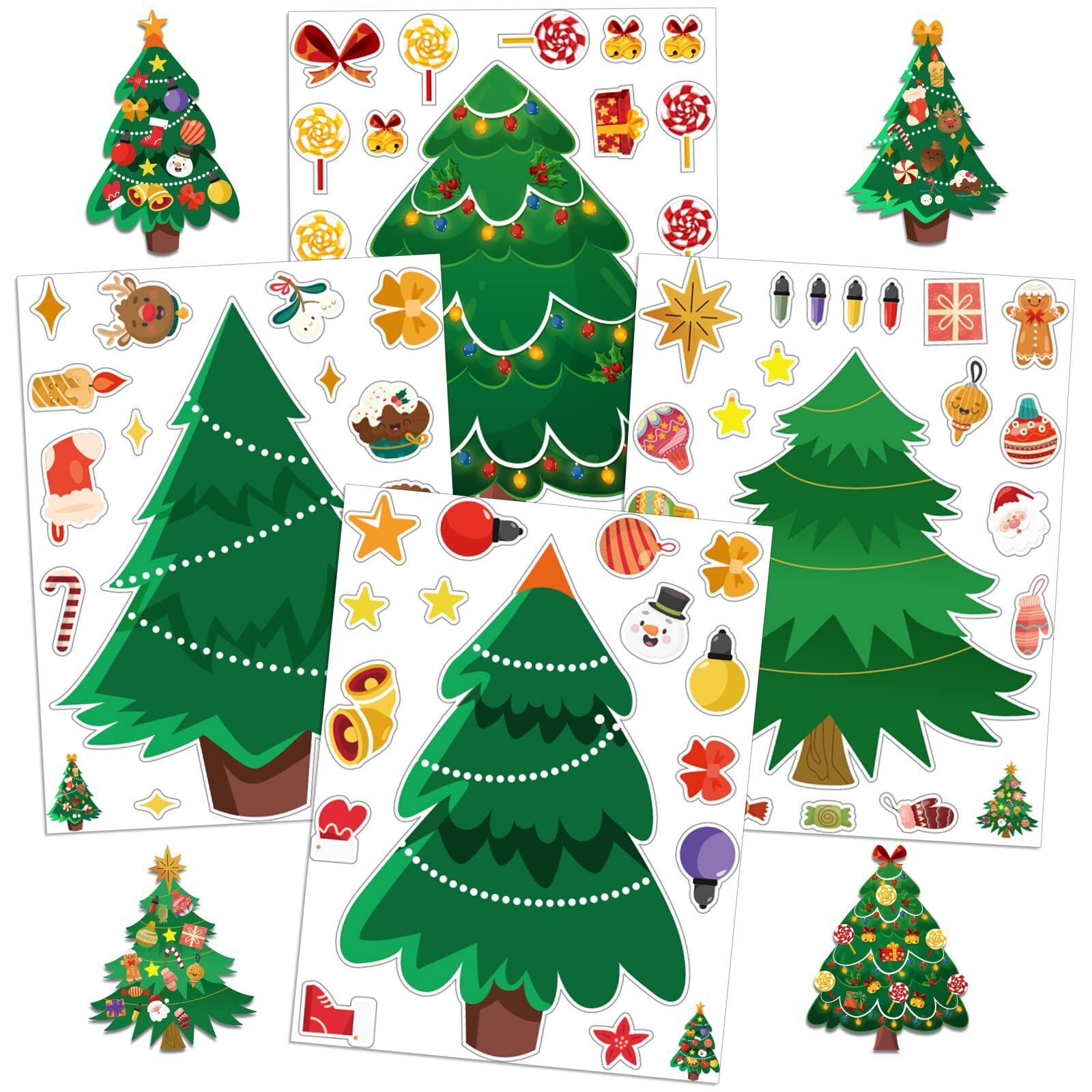 Flyab 24 Sheets Christmas Tree Stickers For Kids Make A Christmas Tree