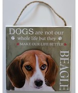 DOG LOVER PLAQUE Beagle Dogs Make Our Life Better 8x8 Wood Pet Wall Art - $10.99