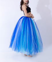 Blue Puffy Tulle Skirt Outfit Maxi Tulle Skirt Petticoat - OneSize image 2