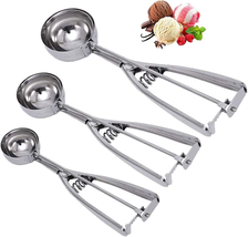 Fayomir Cookie Scooper - Ice Cream Scoop with Trigger - 2 Tablespoon/ 30ml/ 1 oz - Selected 18/8 Stainless Steel Dough Scoop Cupcake Scoop Melon