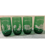 Vintage Anchor Hocking Green Drinking Glasses Set Of 4 - $19.79