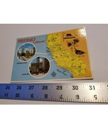 Fresno California Postcard Map Fulton Mall Colorscope Postal Card Home T... - $9.49