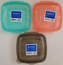 Surefresh Reusable Single Portion Containers BPA Free Plastic 8.5-9.5 Oz,  3/Pk