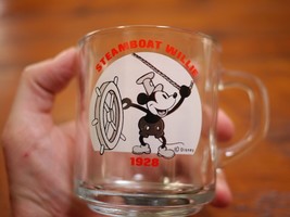 DISNEY Mickey Steamboat Willie 1928 Commemorative Glass Tea Cup Coffee Mug - $16.99