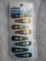 8 Scunci Colored Hue Matte Soft Touch Epoxy Metal Snap Contour Hair Clips Conair - $10.00