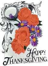 Custom and Unique Happy Thanksgiving[ Happy Thanksgiving with Flourish]Embroider - $20.58