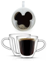 NEW JoyJolt Mickey Mouse Double Wall Espresso Glasses 3D Coffee Cups - $20.10