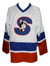 Any Name Number Springfield Indians Retro Hockey Jersey White Any Size image 1