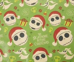 Nightmare Before Christmas Wrapping Paper Disney Gift Wrap 70 Sq Feet Green - $21.15