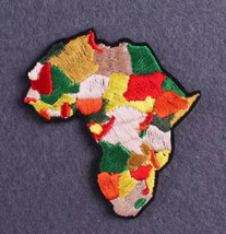 MAP OF AFRICA - EMBROIDERED IRON-ON PATCH - $8.00