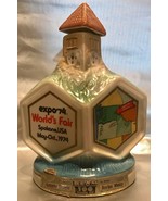 Jim Beam WORLD&#39;S FAIR EXPO 74 100 Month Old Whiskey Decanter - Spokane W... - $12.49