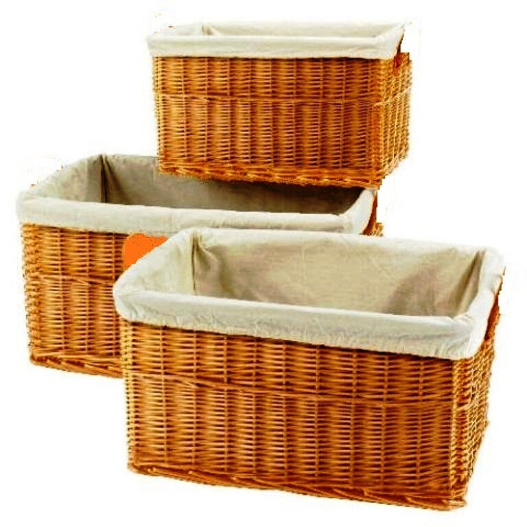 Baskets 3 Piece Rectangular Set with Liners