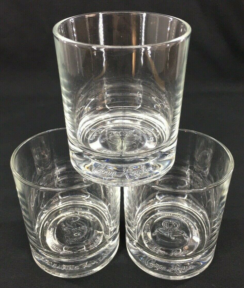 Set of 4 Crown Royal Square Whiskey Drinking Glasses Made in Italy