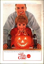 Coca Cola Vintage October 1964 Coke Soda Halloween Couple Pumpkin Print ... - $25.05