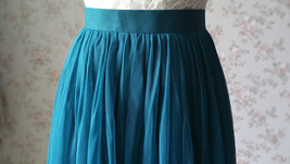 Floor Length Tulle Skirt High Waisted Wedding Bridesmaid Separate Deep Green image 7