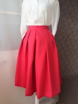 2022 Fashion Midi Skirt in Red Black Women Midi Skirt image 3