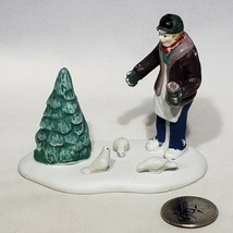 VTG Lemax Christmas Village Man Feeding the Birds Figure Figurine Retire... - $10.95