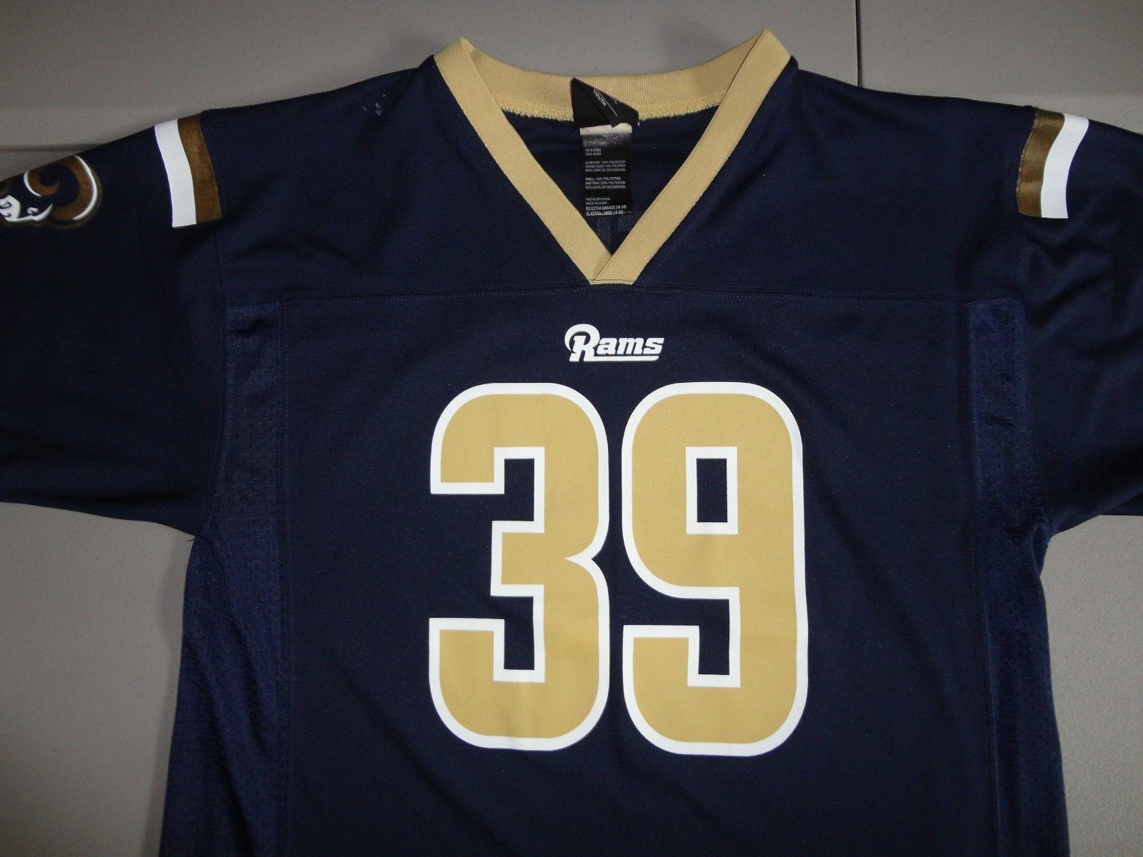 Yellow Blue Vtg Reebok Steven Jackson #39 St Louis Los Angeles Rams Jersey  Men L