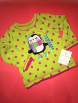 Baby Toddler Girls Carter's 100% Cotton Dot Dot Pengiun L/S Tee Shirt 24M 2 2T - $9.89