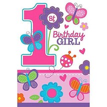 1st Birthday Sweet Girl Party Invitations Save The Date 8 Count New - $5.95