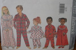 Sewing Pattern 7,8,10 Child&#39;s Sleepwear, Pajamas, Nightgown 4222 UNCUT - $4.99