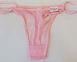 Rue 21 Women&#39;s Thong Panties MEDIUM Strappy Sides Front Heart Cutout Pink - $10.73