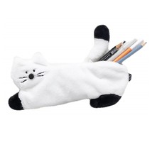 Little Paper Cat Kitty Pencil Pen Case Pouch Korean Character Design (White) image 1
